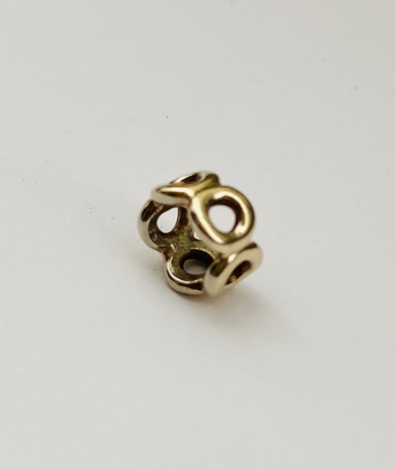 Pandora 14k Yellow Gold Openwork Circles Spacer Charm, #750222 Retired, 585 ALE