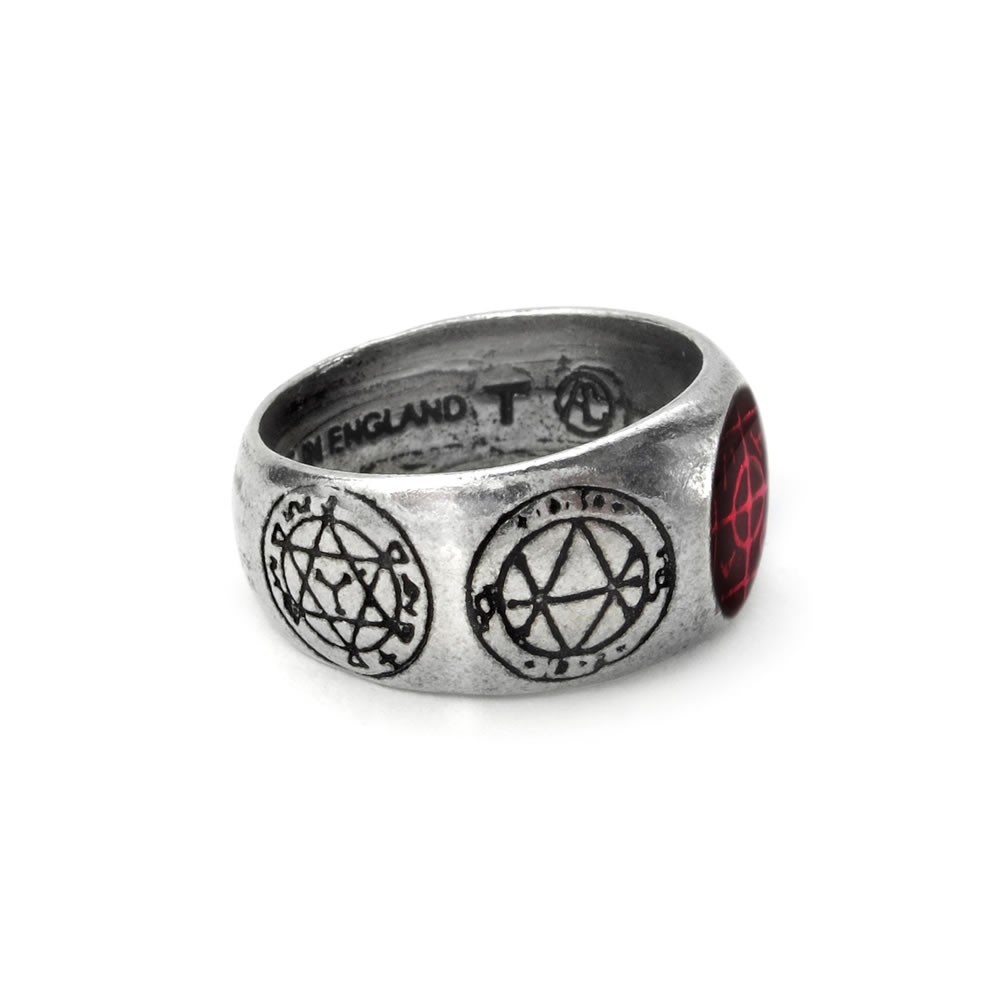 Alchemy Gothic Agla Pewter Ring Kabbalistic Sigillum Magical Talisman Seals