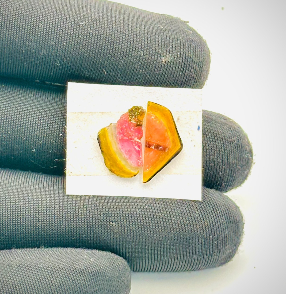 Natural Tourmaline Slice Pair, Raw Watermelon Tourmaline Loose Gemstone 4Ct 15×7