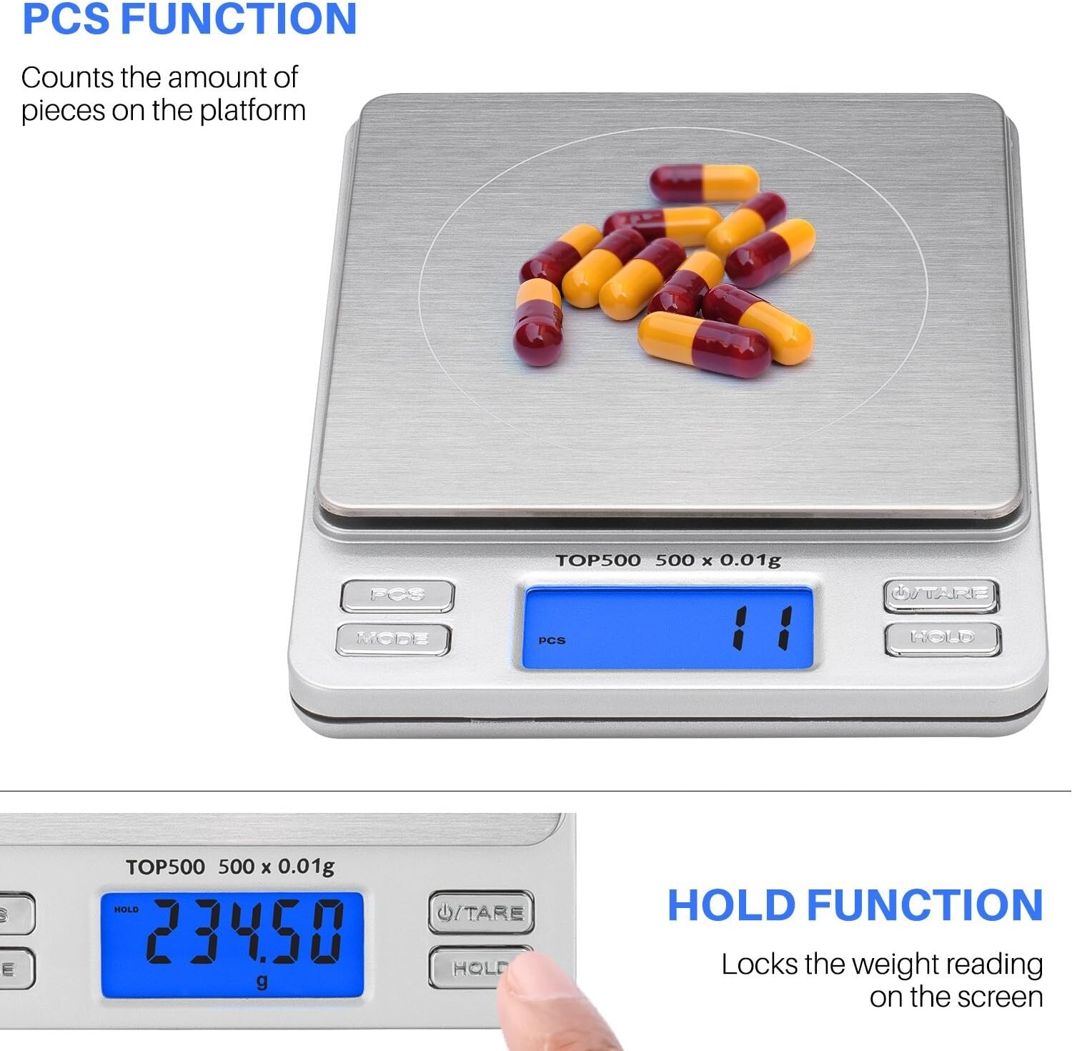 Smart Weigh Digital Pro Pocket Scale 500g x 0.01 Grams Precise