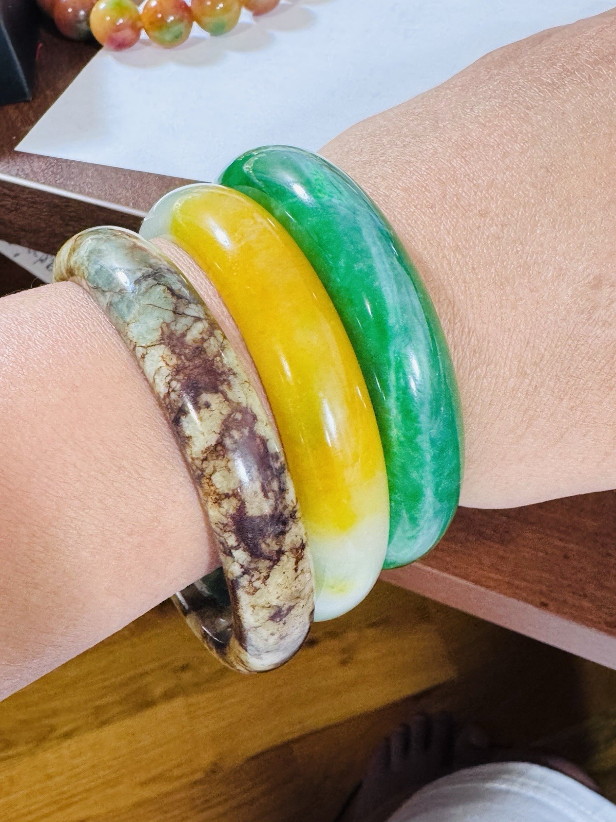 New Burmese Jade High Grade Brown Bangle Fits 5.5”-7.5”/16-18cm 49.13g 12.7/13mm