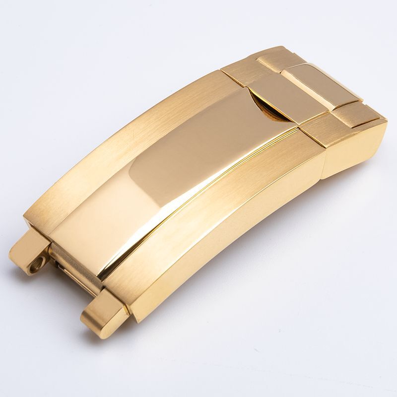 Steel Watch Band Glidelock Slider Buckle Fits Rolex Rubber Strap Silver / Black