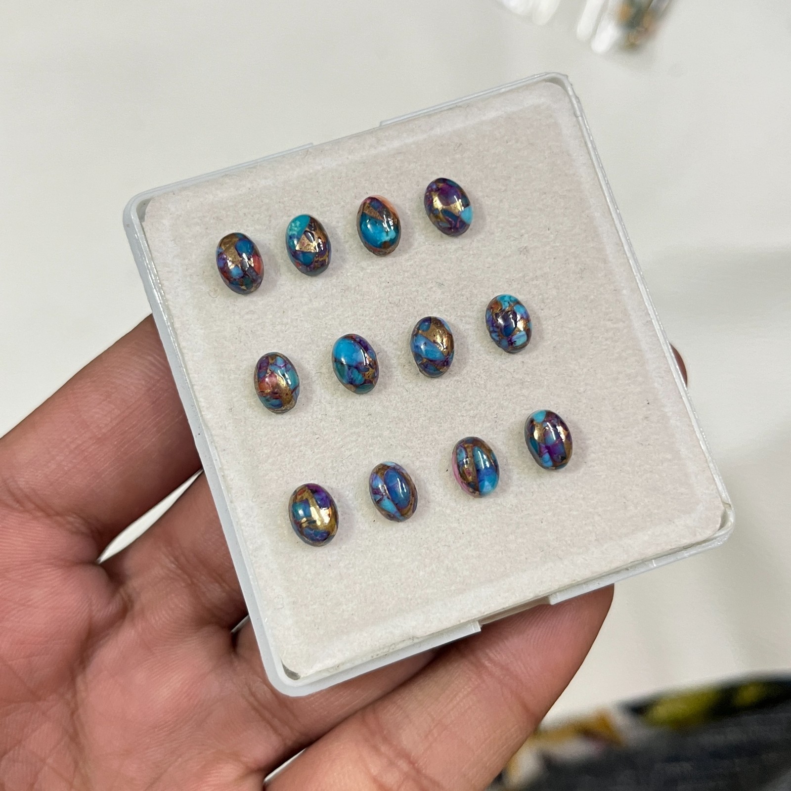 Copper Turquoise Oval Shape Cabochon Flat Back Calibrated Wholesale Gemstones,