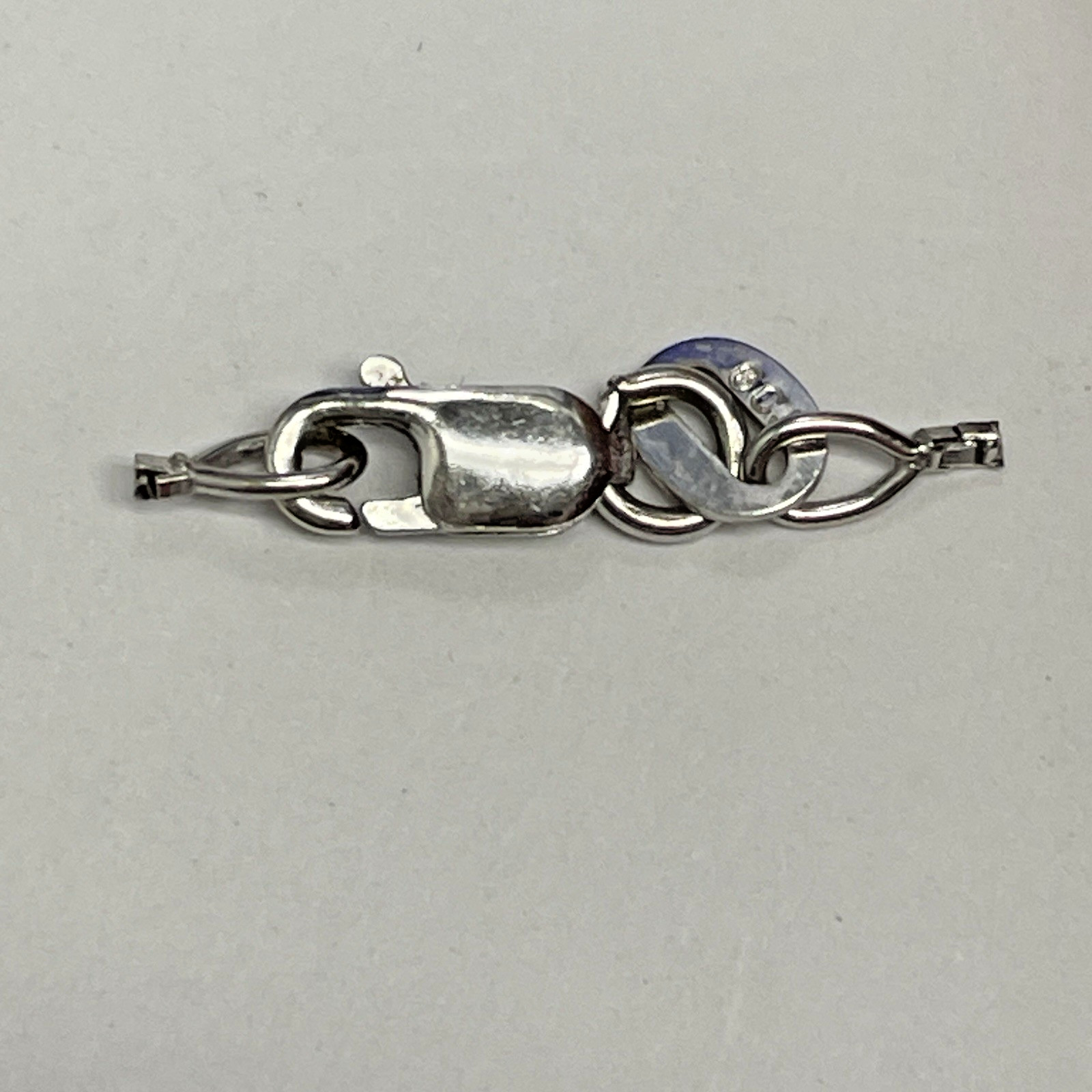 14k White Gold Lobster Clasp & Jump Ring Chain End 4 x 8mm 0.5g Italy