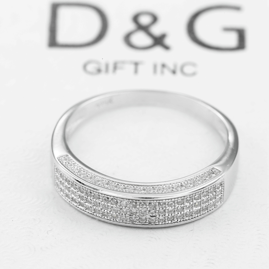 DG Men’s 925 Sterling Silver Eternity Cubic Zirconia Ring 6 7 8,9,10,11 12*Box
