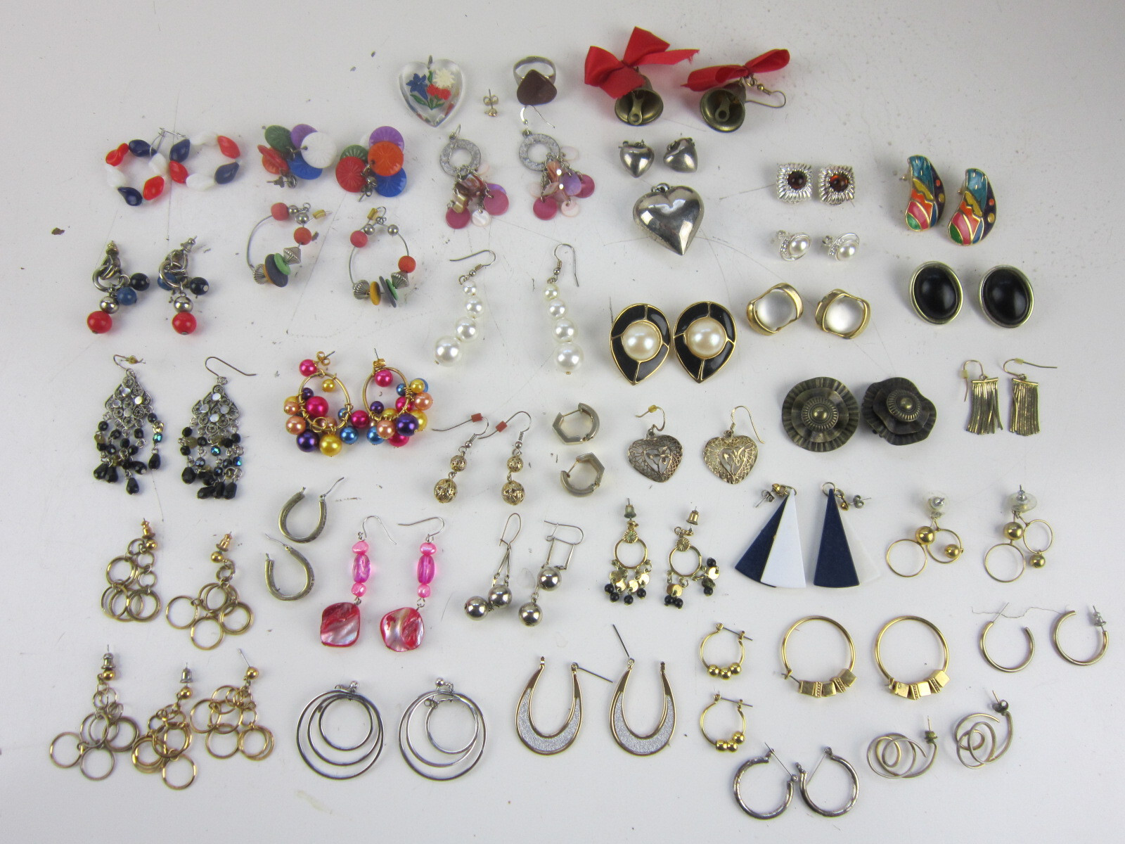 Vintage Earrings Lot, Some Clip On. Ring, Pendant. Not Researched.