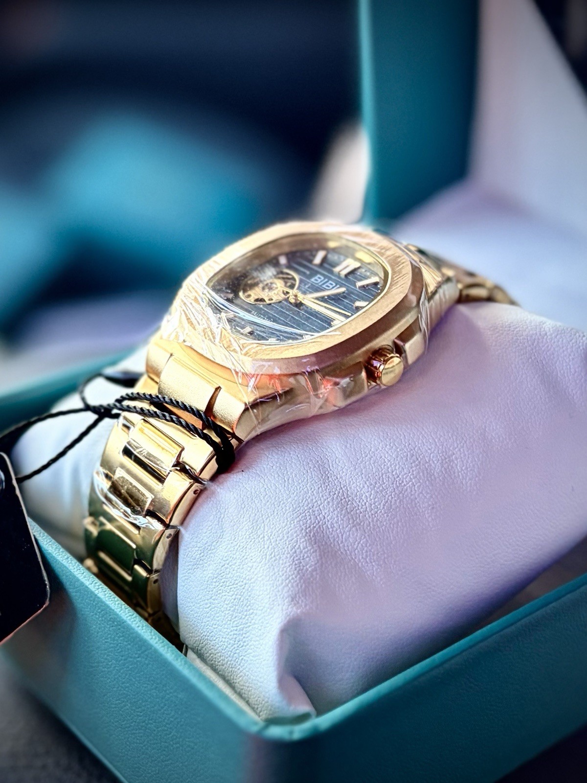 🔥 BIBI Luxury B0140 Automatic Skeleton Watch 🔥 Gold-Tone Stainless Steel Dial