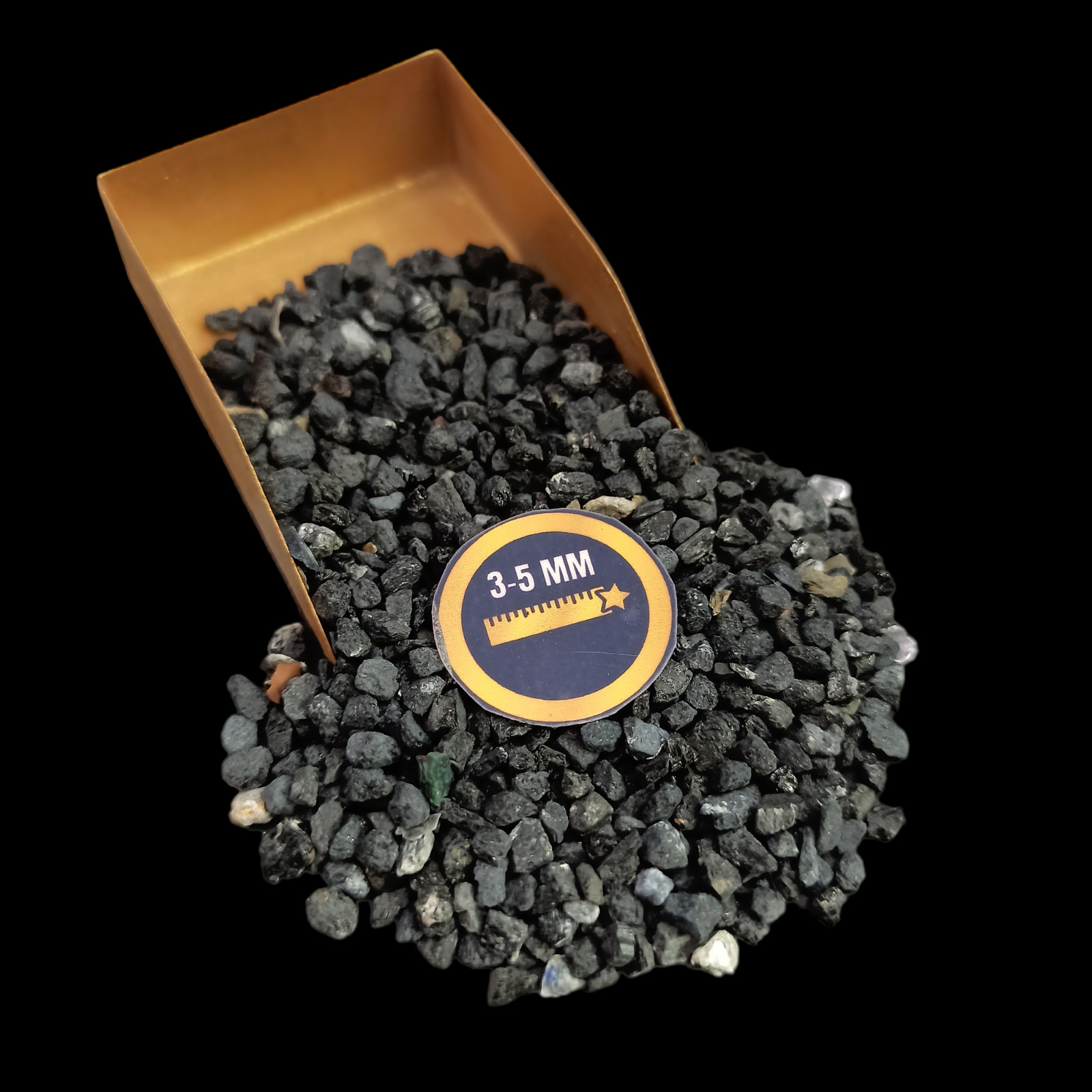 Black Tourmaline Coarse Crushed Natural Gemstone 3-5mm For Jewelry Making
