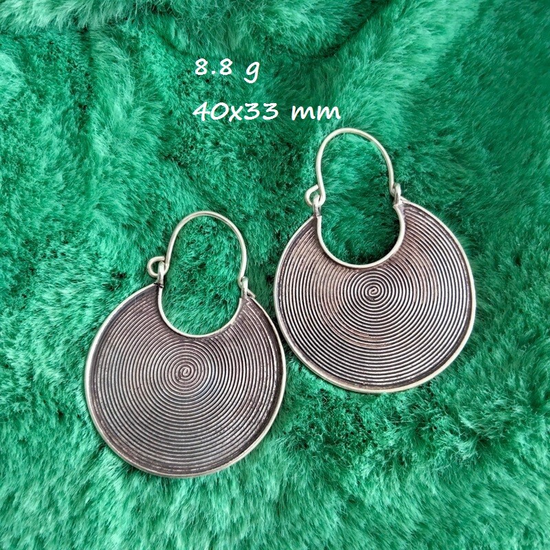 FINE SILVER EARRINGS 925 STERLING CRAFT VINTAGE TRIBAL FASHION ARTISAN LOT1604