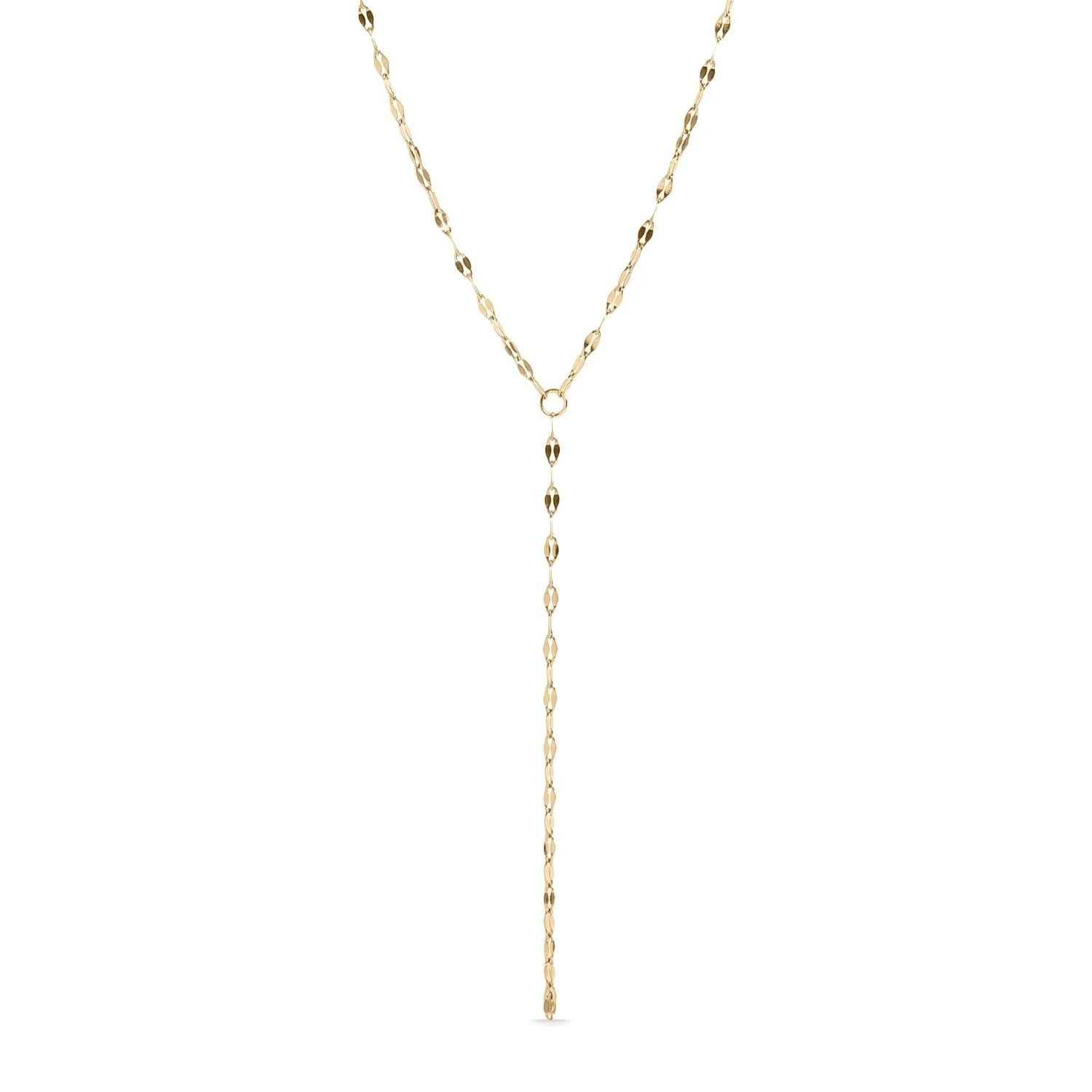Women’s Gold Plated Stainless Steel Coffee Chain Y-Drop Necklace – Evening, Date