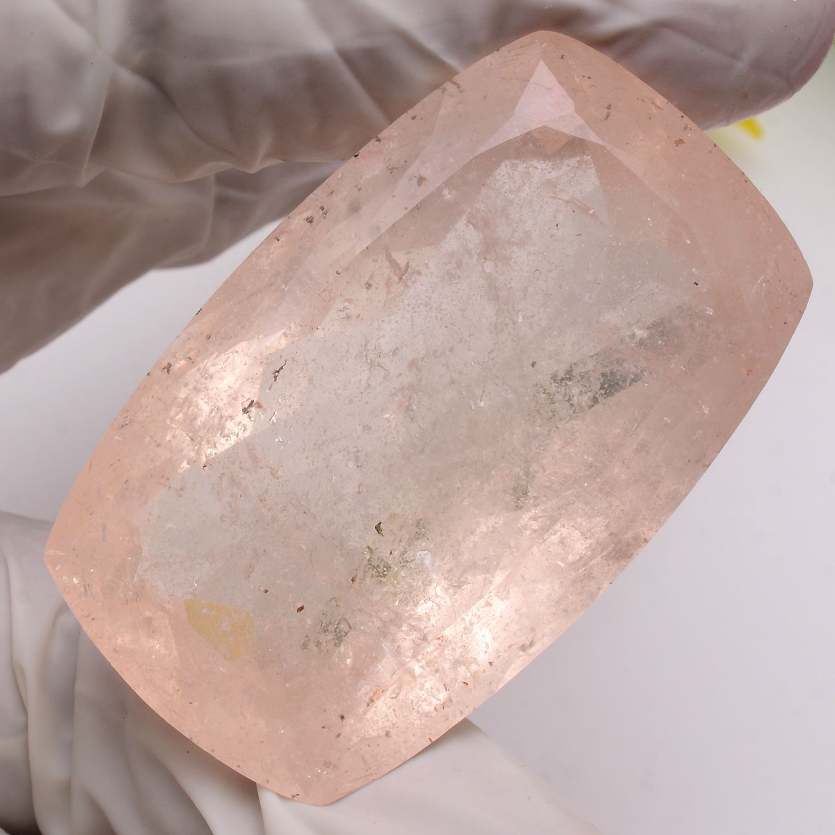 174 Cts Natural Morganite Unheated 48mmx29mm Cushion Cut Certified Huge Gemstone