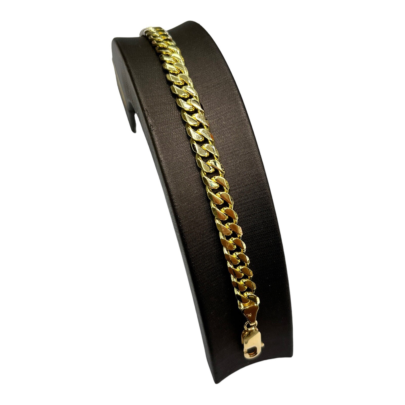 18ct 18k Yellow Gold Curb Cuban Link Bracelet 38.42 Grams 23cm 7mm Wide. New