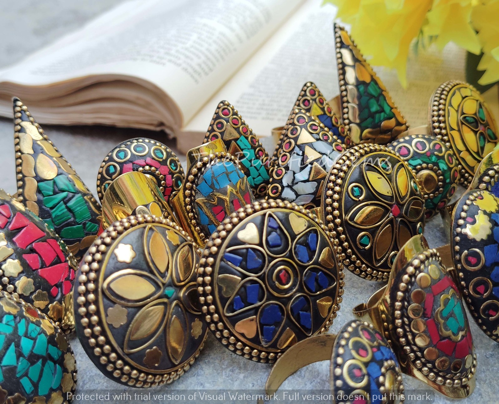 Lapis Lazuli & Mix Nepali Adjustable Rings For Women/Boho Rings Jewelry/Gift Her