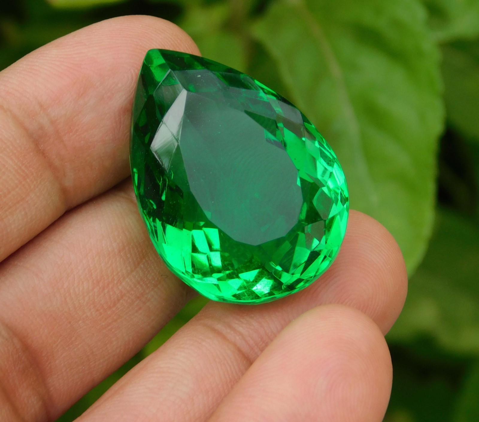 66.85ct. Natural Pear Translucent Colombian Emerald Green loose gemstone
