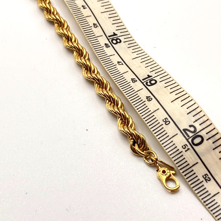 Monet rope chain necklace gold plated metal 51cm vtg unisex costume jewellery