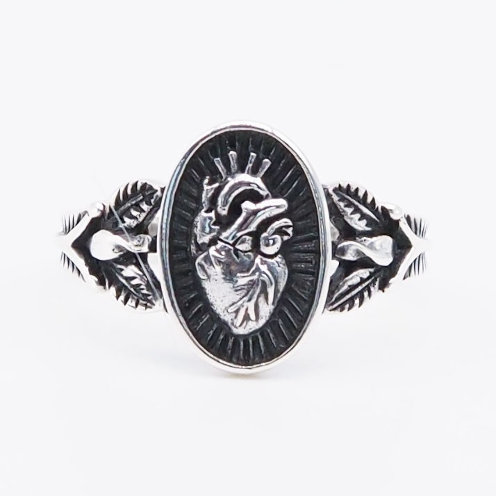 Anatomical Heart Women Gothic Vintage Love Organ 925 Sterling Silver Ring