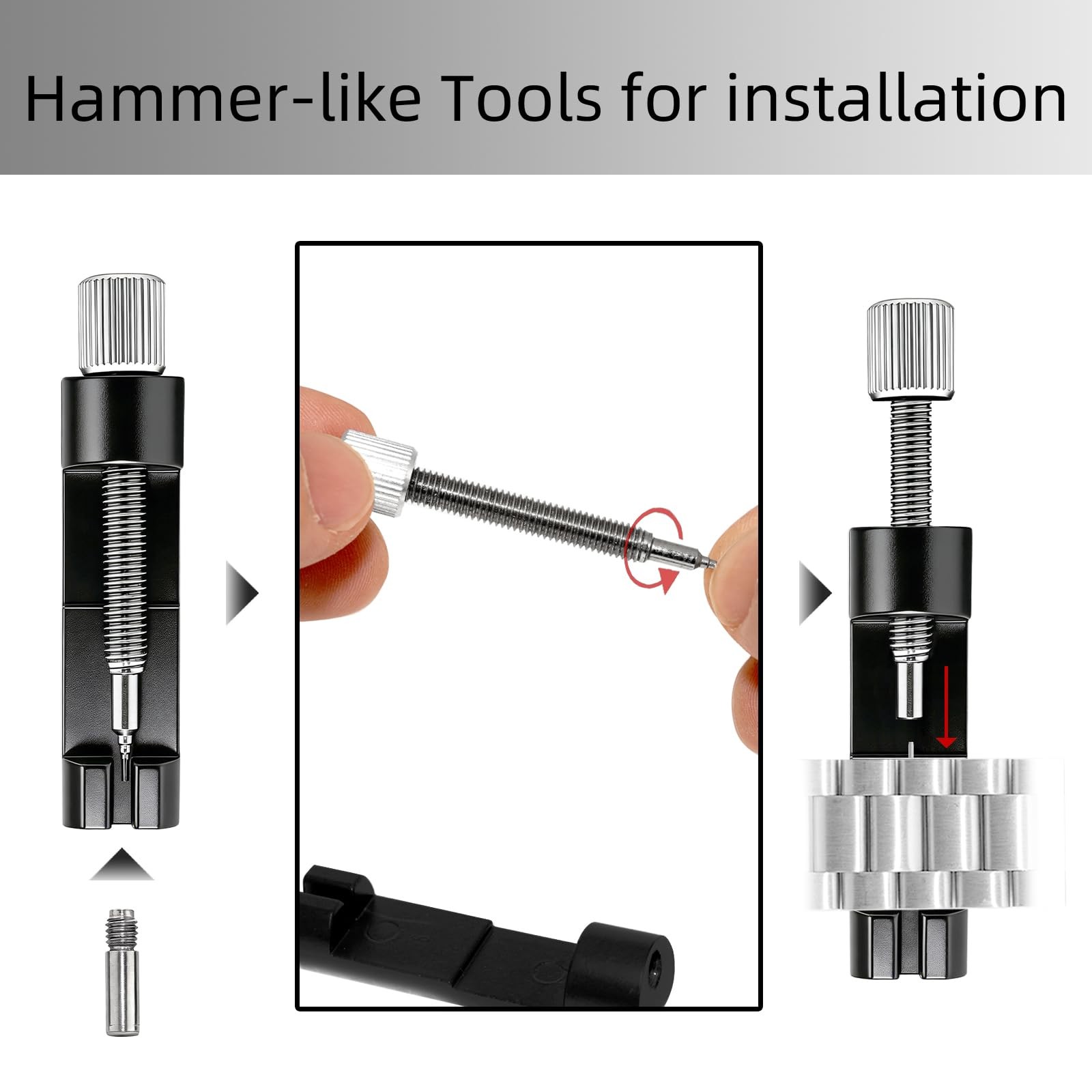 RANBOS Watch Link Removal kit, Band Adjust and Pin Remover for Black