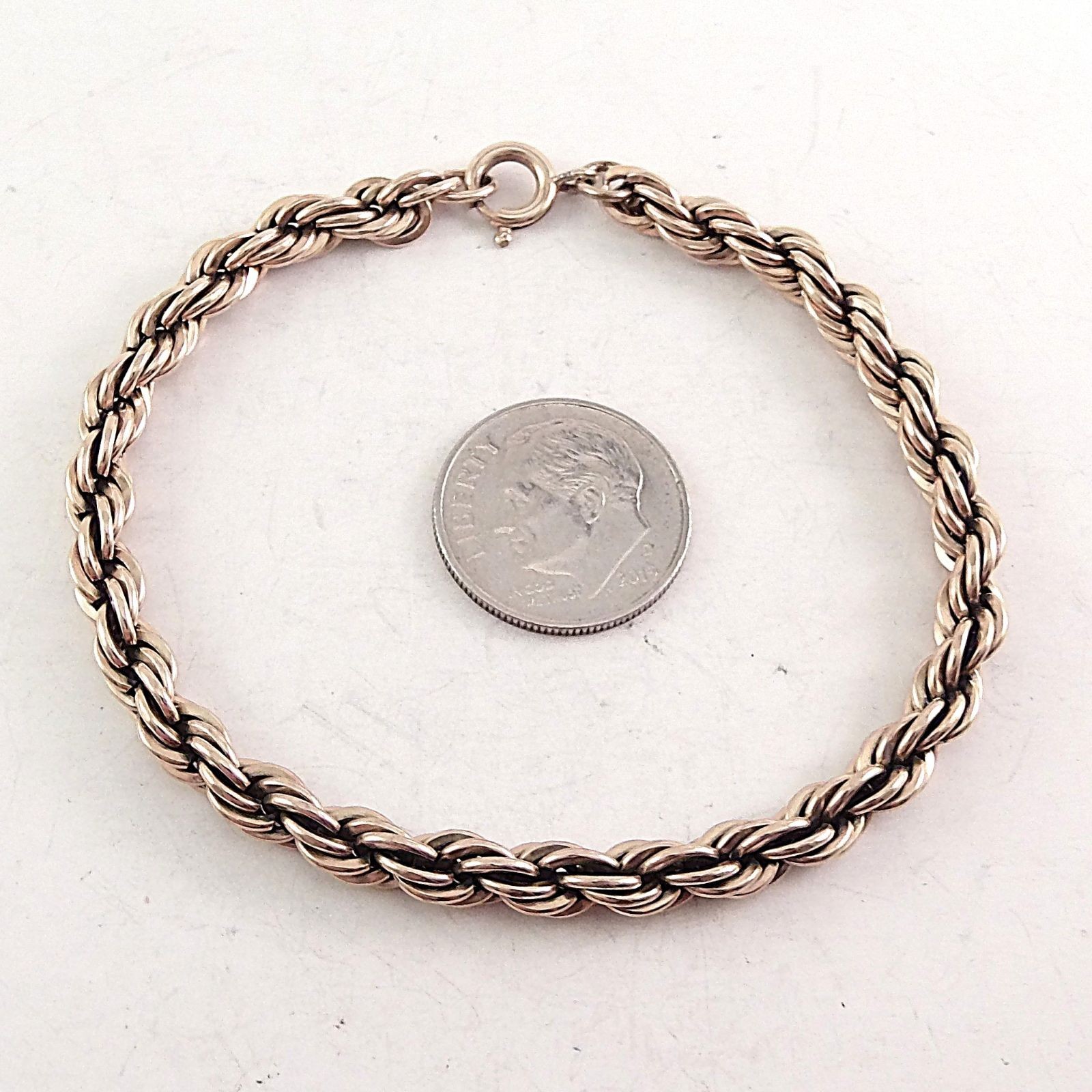 Vintage 12K Gold Filled Bracelet 7″ Rope Chain 11.2 grams 4.8mm GF