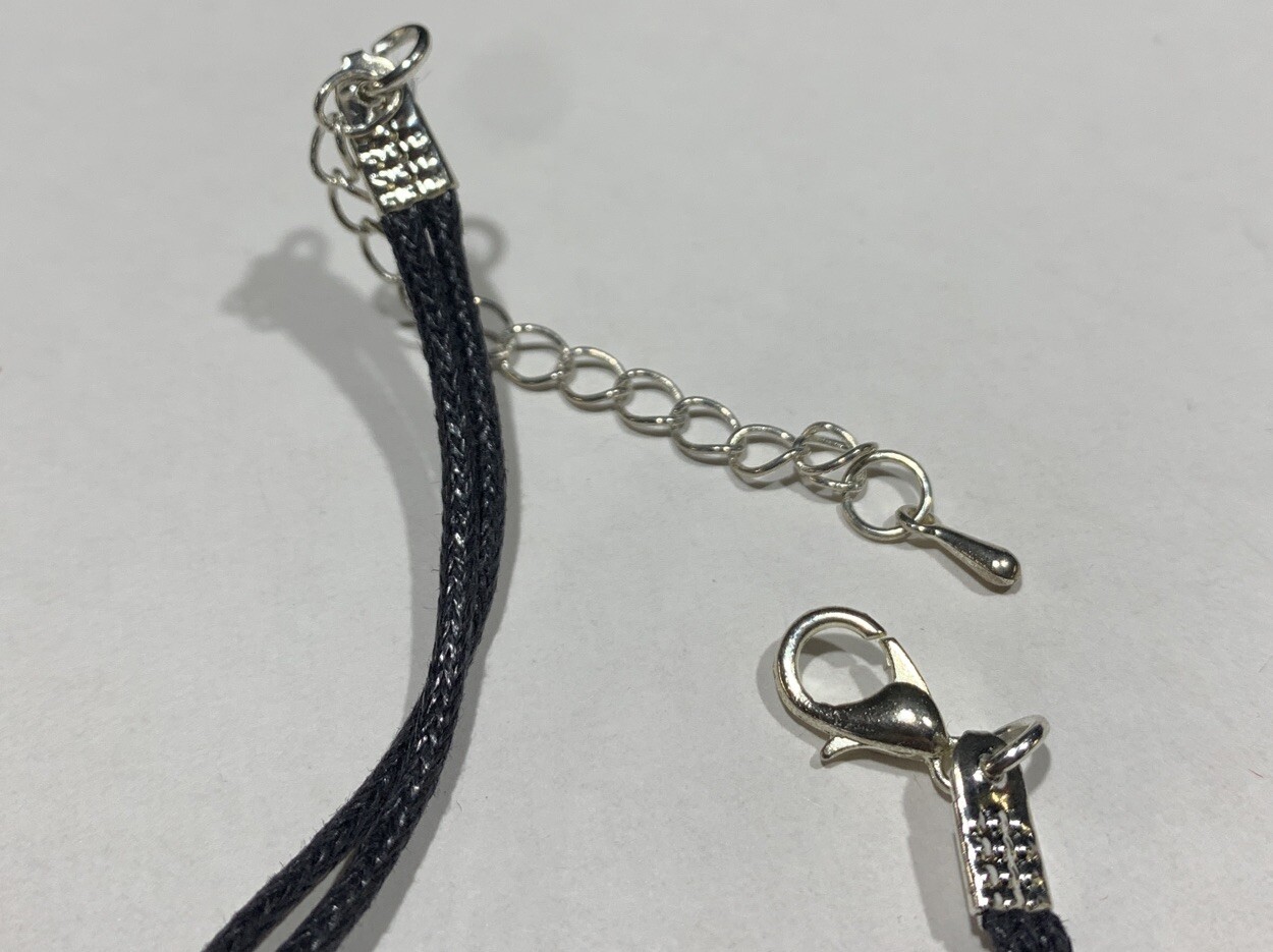 Bird Charm Bracelet Genuine Leather Black Cord Silver Leaf Branch Adjustable 7-9
