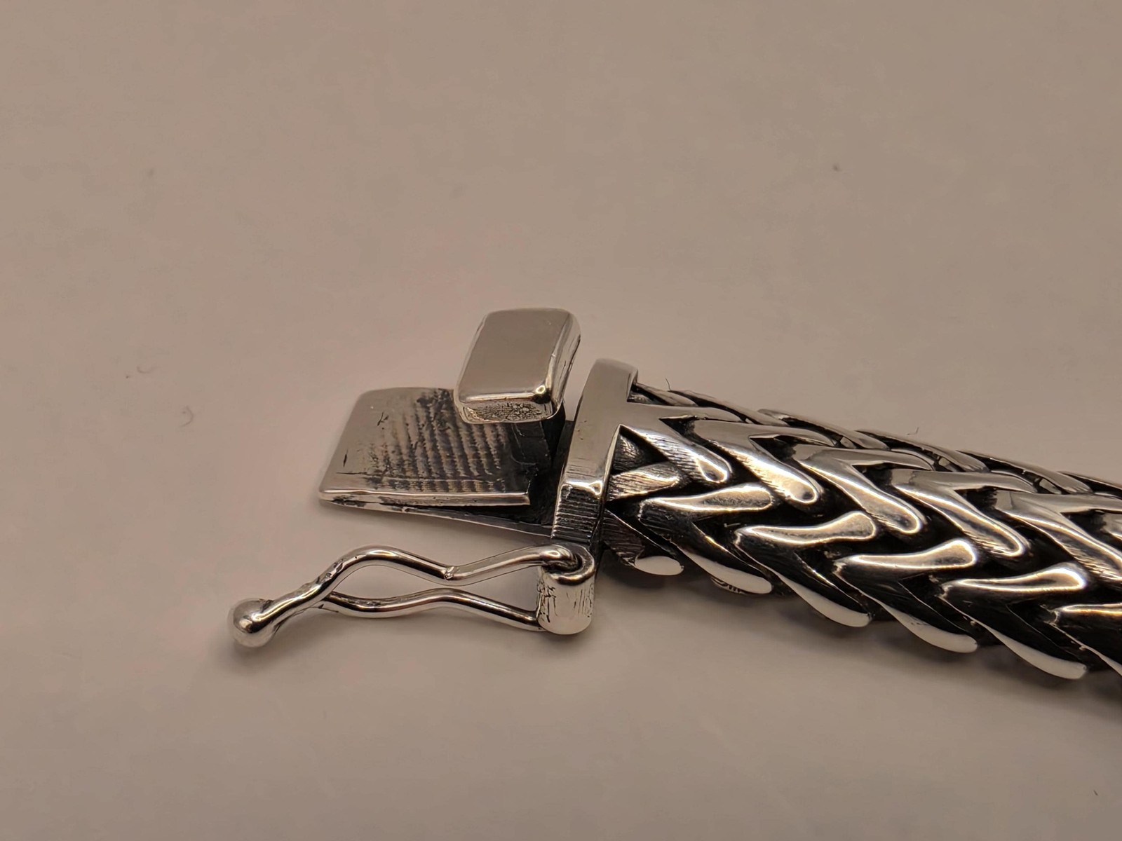 Solid 925 Sterling Silver Woven Foxtail Bracelet 8.5mm Mens Extra Heavy Bali Wea