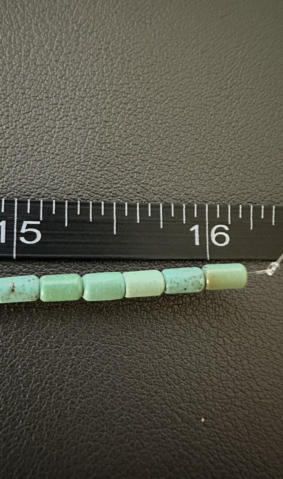 Old Stock Green Turquoise Barrel Cylinder Tube 5mm Beads 16″ strand Kingman?