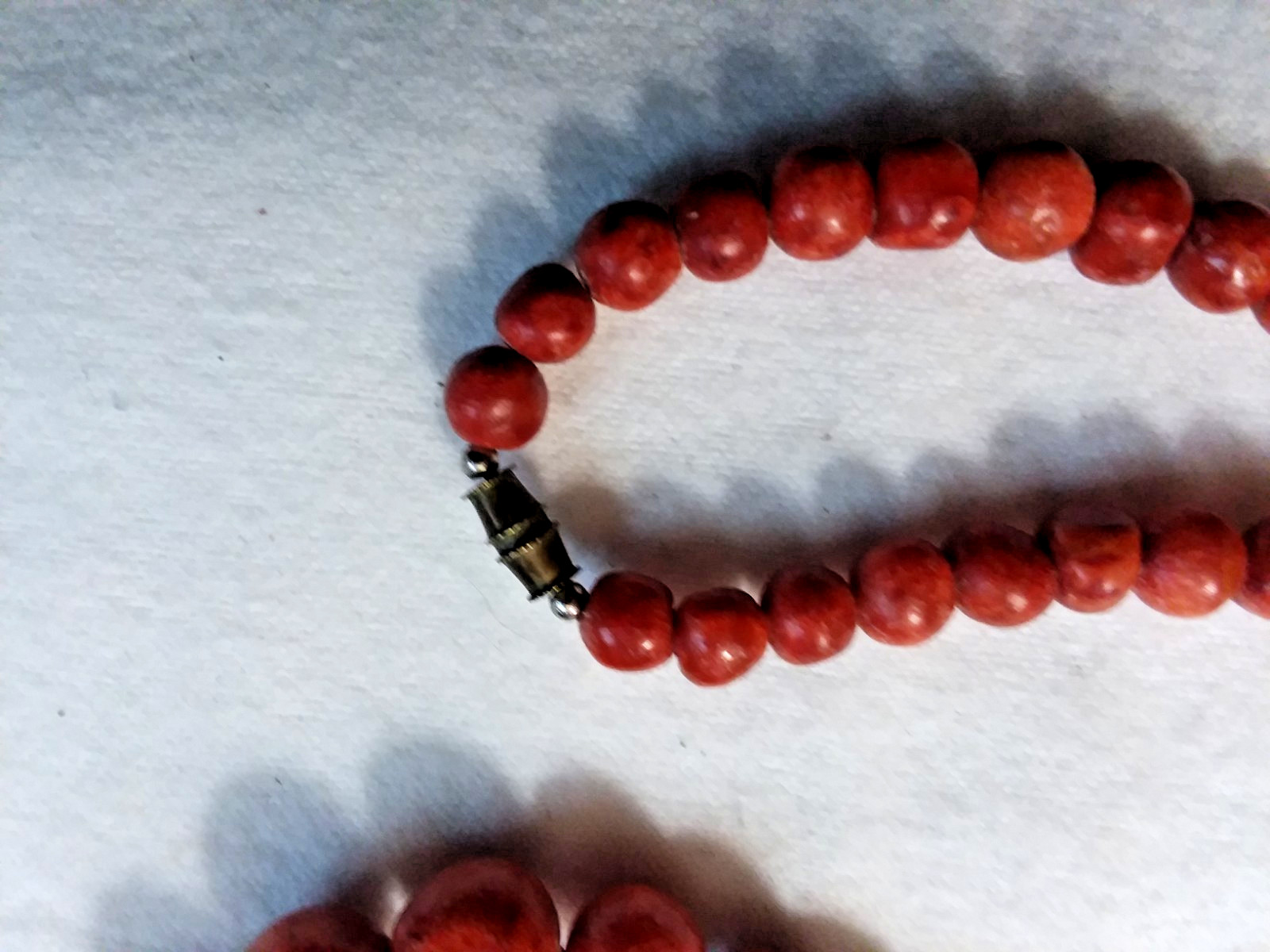 Orange/Brown Beaded Necklace Graduated Round Beads 22″