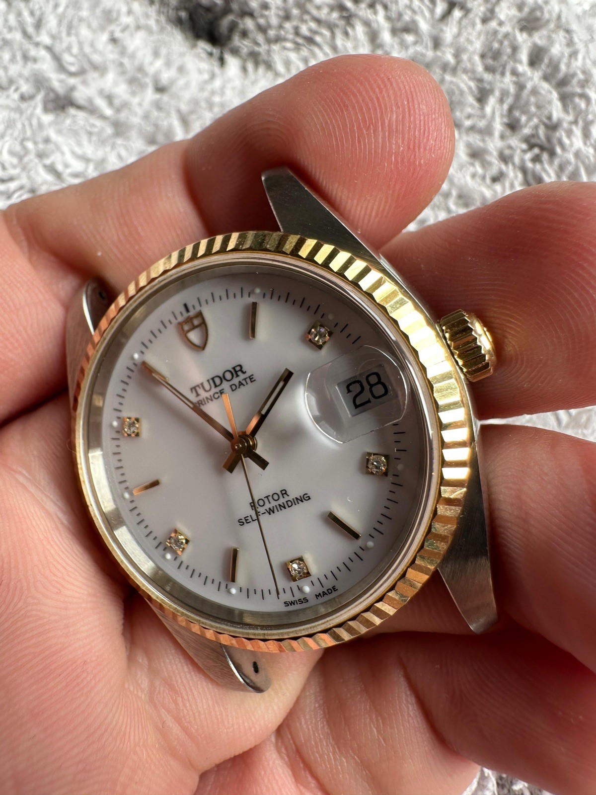 Tudor prince date mint condition amazing dial ref 74033 on leather strap