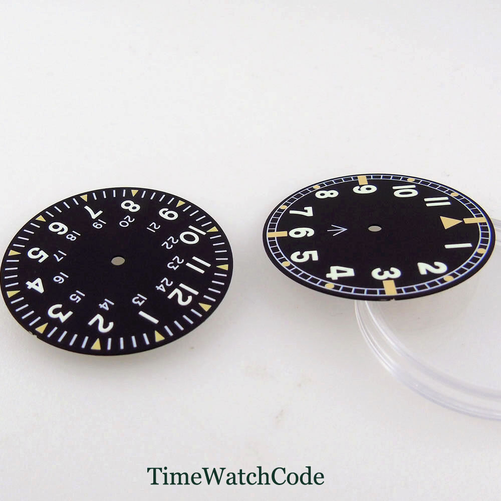 33.6mm Black Watch Dial&Hands Fit NH35/36 ETA 2824 PT5000 Miyota8215 DG2813