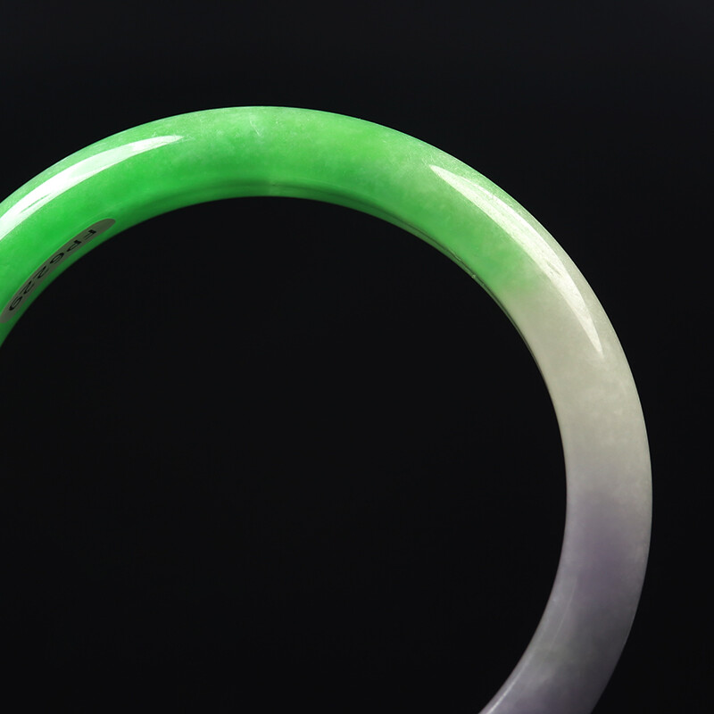 59mm Lavender Purple Green Jadeite Jade Bangle Bracelet Burma Jadeite 12511