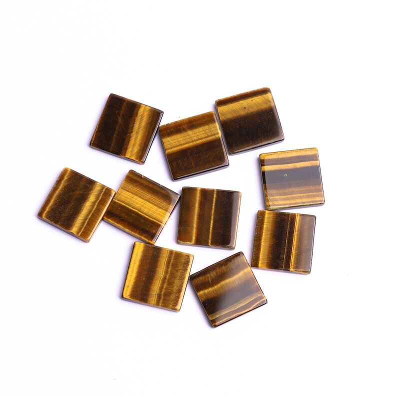 Tiger’s Eye Square Shape Flat Cabochon AAA Quality Loose Gemstone For jewelry