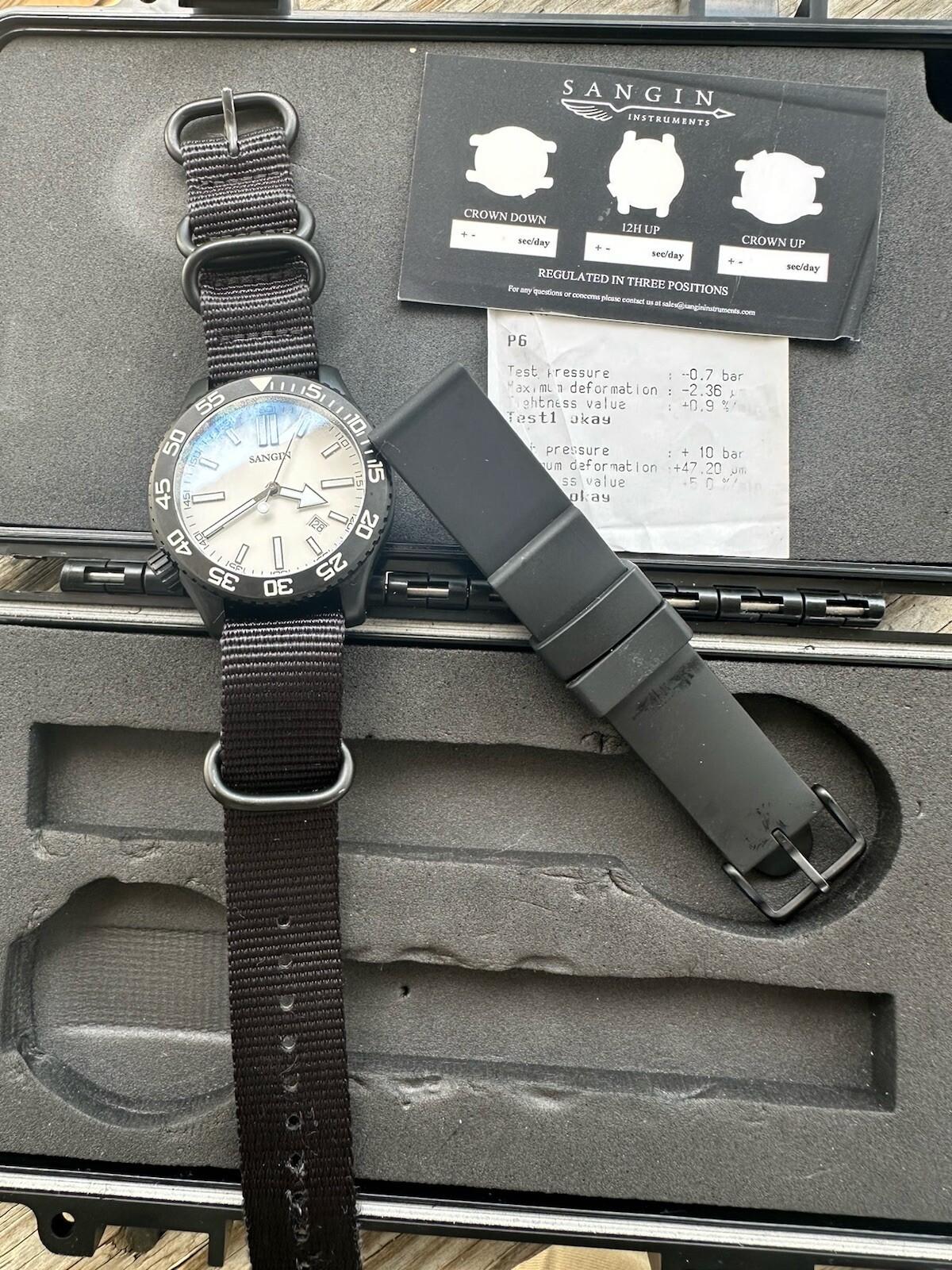 MINT Sangin Instruments OXFORD WHITE DIAL DLC (black) K2 DIVER