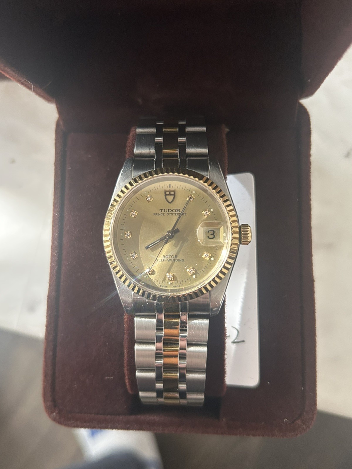 Tudor Champagne diamond 💎 Dial Prince Date 74033 Men’s Watch Automatic 34mm