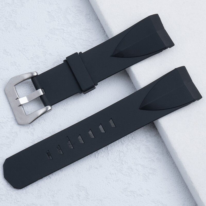 22mm Black Blue Silicone Rubber Strap Watch Band Fits Corum ADMIRAL’S CUP