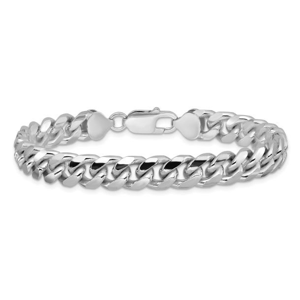 Silver 925 Cuban Link Chain Bracelet Nickel-Free Lobster Closure 7-9in