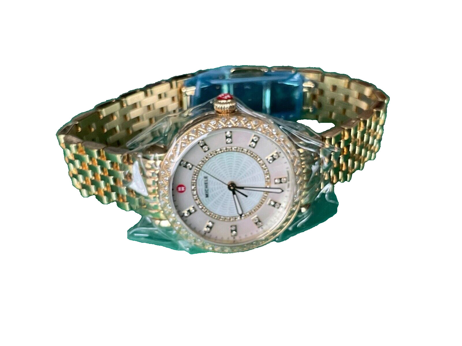 Michele Sidney Classic 18k Gold Plated Diamond Watch MWW30B000004 – $3295