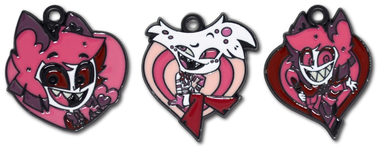 Hazbin Hotel 10pc Enamel Pendant Charm Set Charlie Alastor Angel Dust Niffty