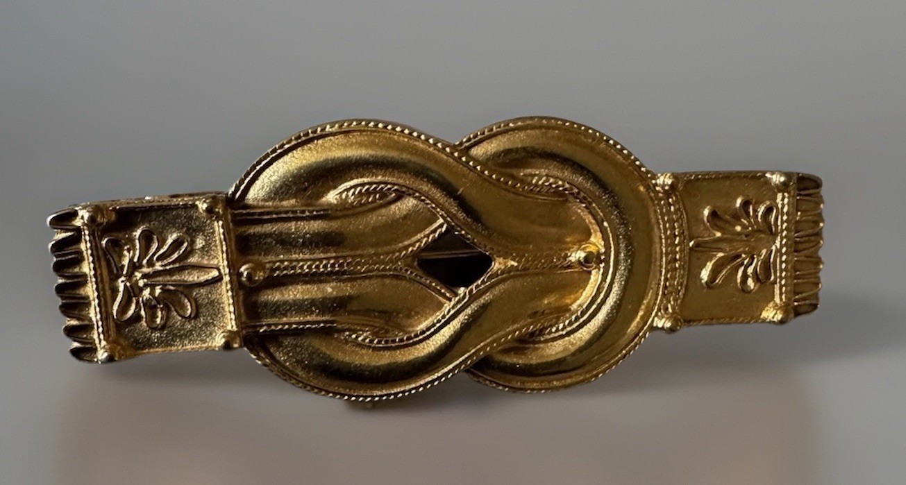 MMA Metropolitan Museum Art 1994 Greek Diadem Hercules Knot Gold Tone Brooch Pin