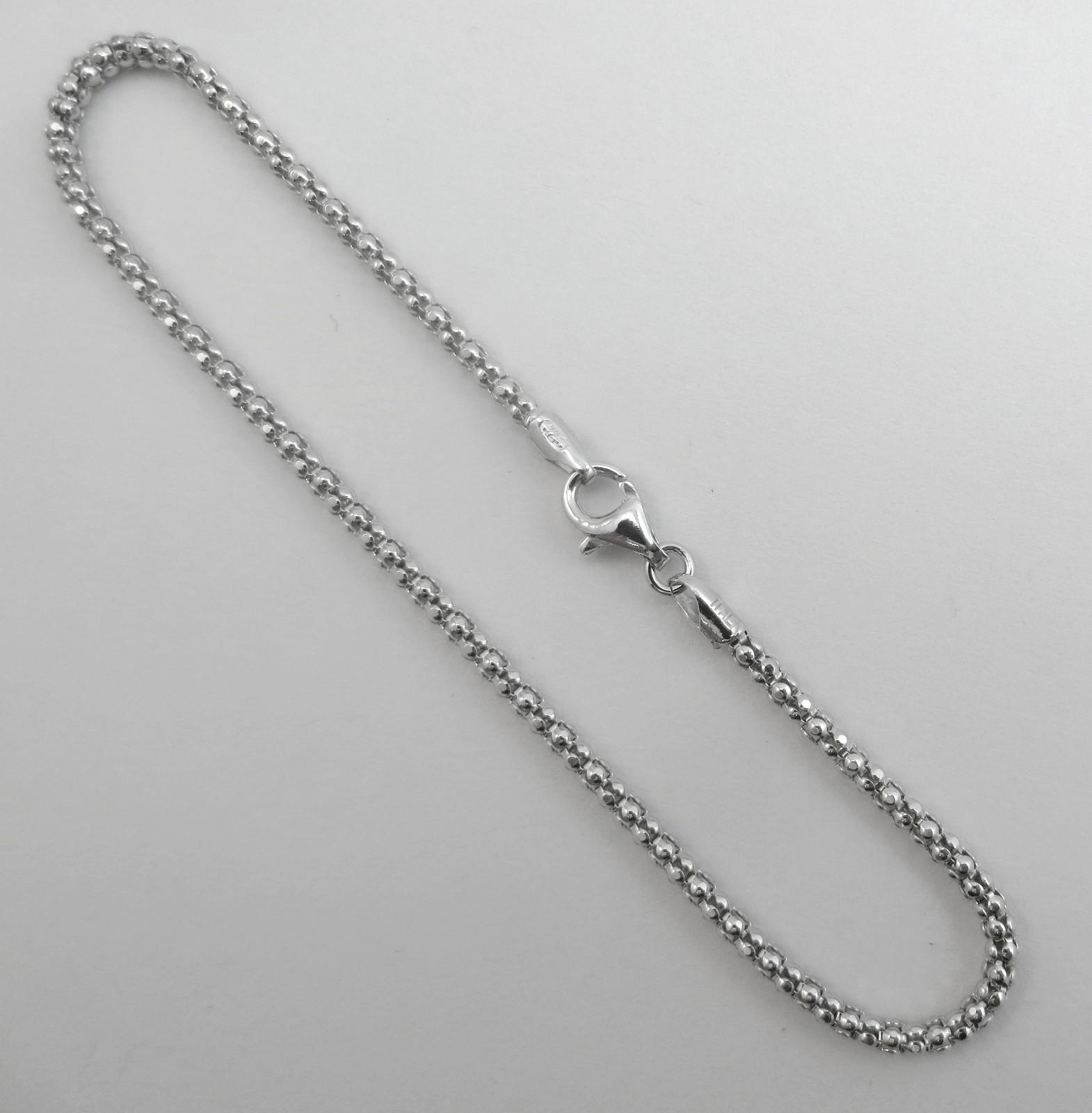 7,8,9,10,11 inches BRACELET, ANKLET 925 Sterling Silver 2.8mm Pop-Corn Chain NEW