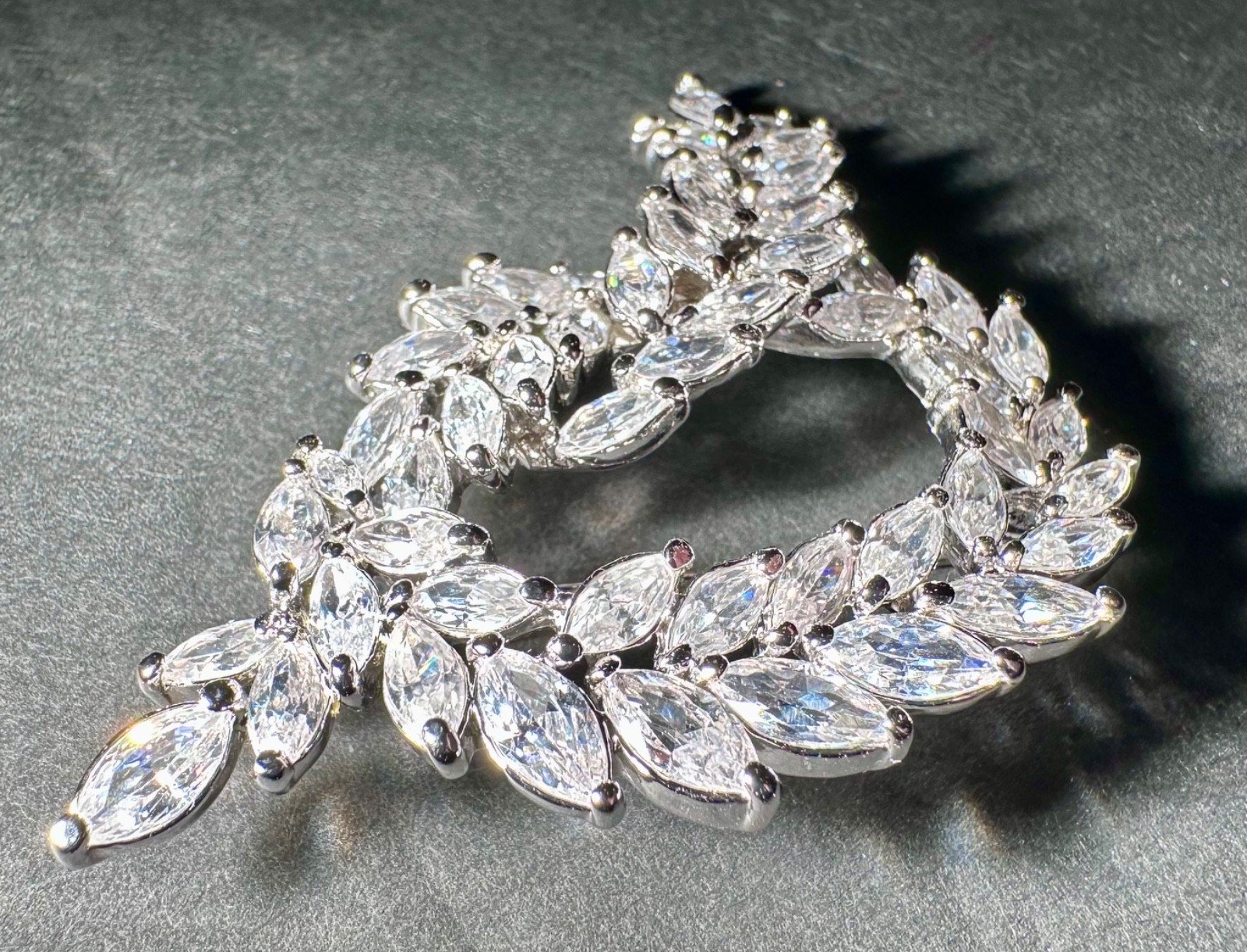 VTG Nolan Miller Glamour Collection Magical Marquise Knot Pin Red Carpet Bling