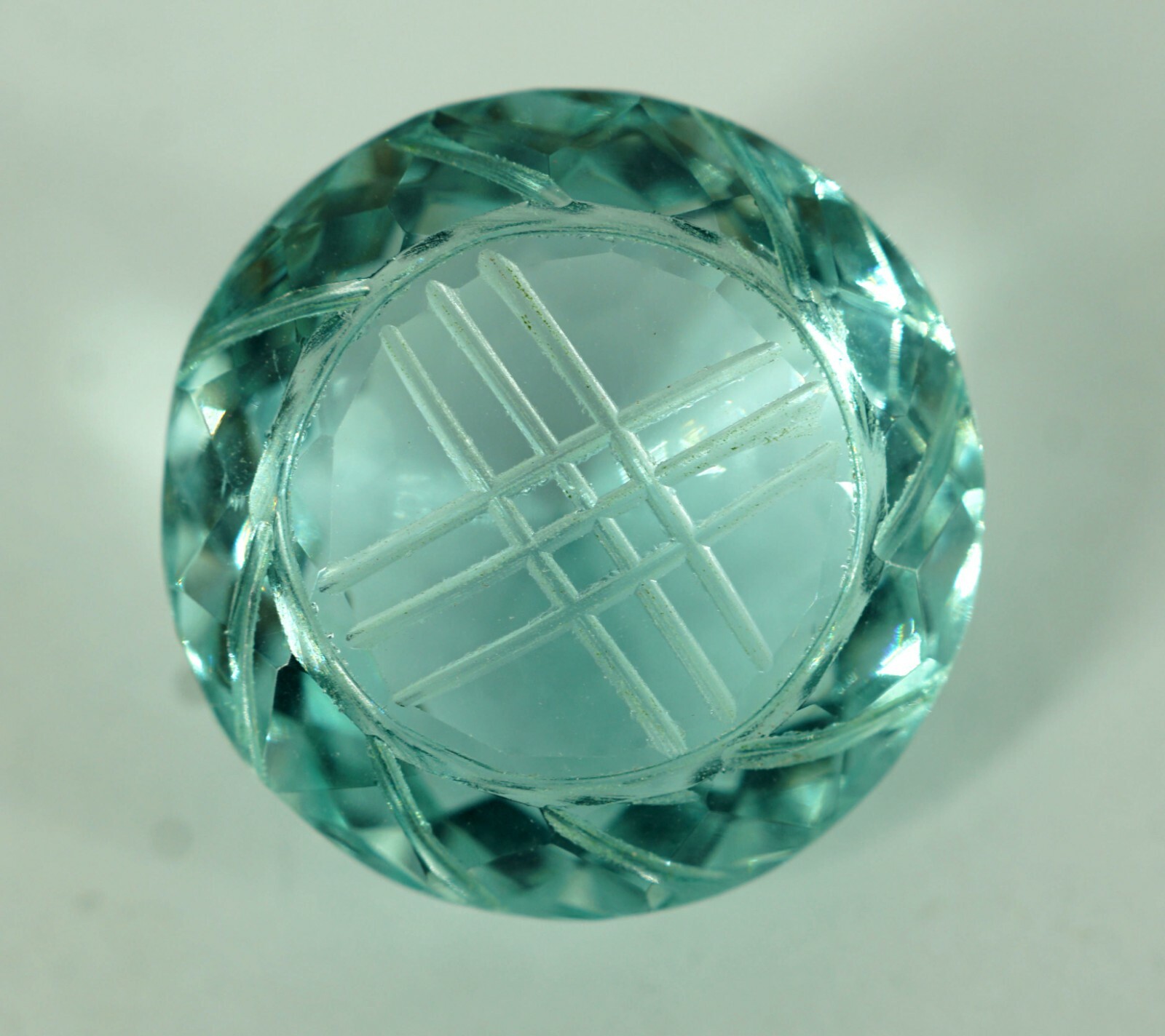 45.60 Ct Natural Certified Brazilian Blue Round Cut Carving Topaz Loose Gemstone