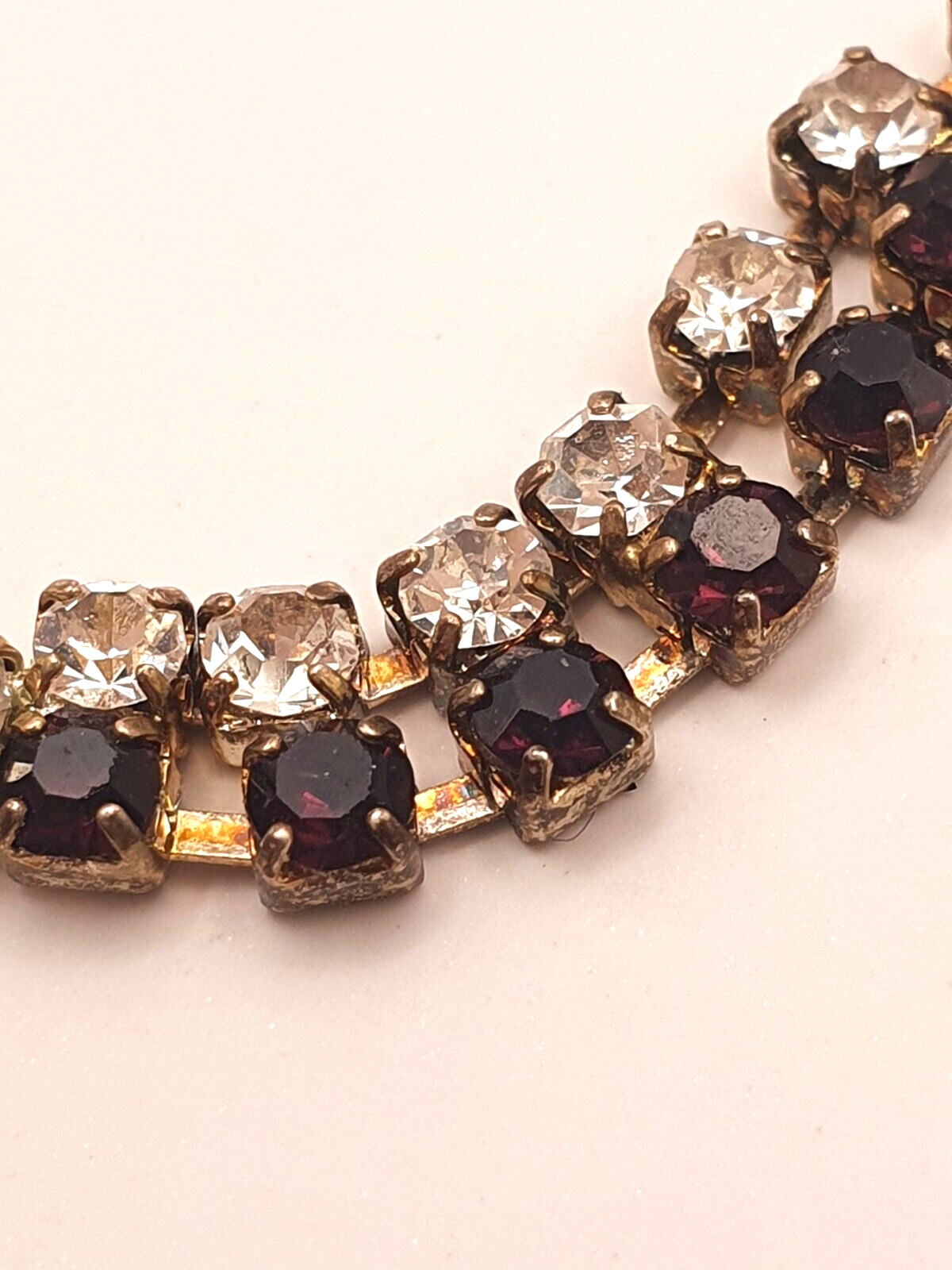 Sparkly Purple Clear Rhinestone Silver Tone Crossover Tassel Y-Drop Necklace