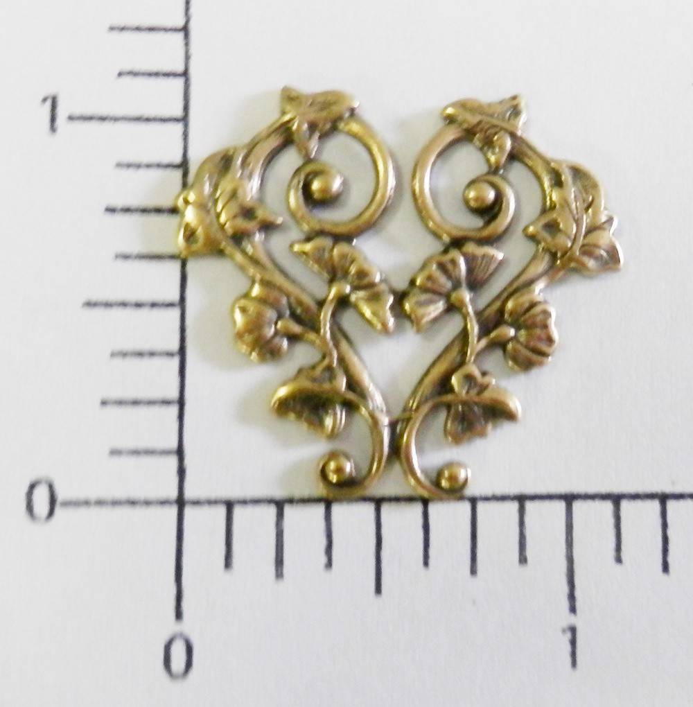 30553 Brass Oxidized Floral Scroll Jewelry Finding