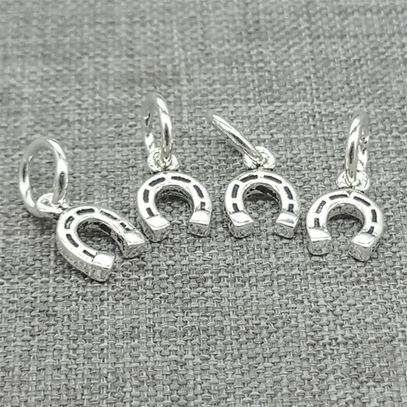 10pcs of 925 Sterling Silver Horseshoe Horse Shoe Charms for Bracelet Necklace