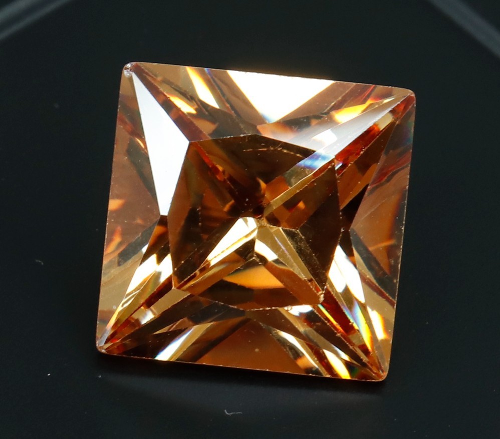 Certified 22.40 Ct NATURAL Yellow Zircon Princess Cut Cambodia Loose A+ GEMSTONE