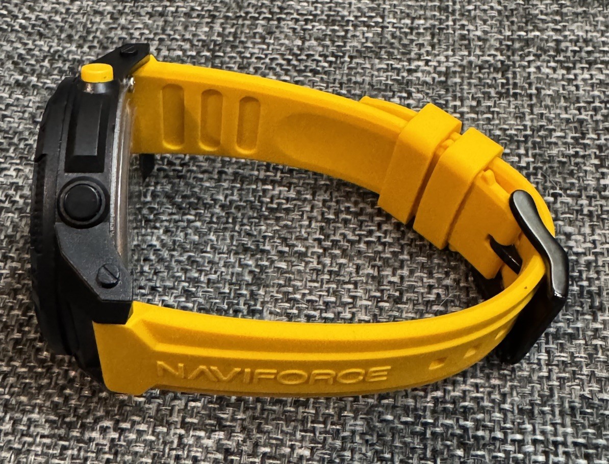 Naviforce NF7104 Digital Sport Watch Black Case Yellow Silicone Strap Never worn