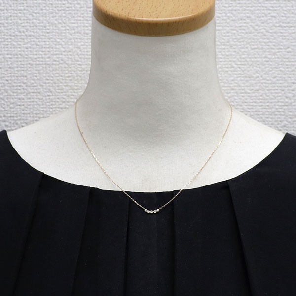 4℃ K10YG diamond pendant necklace – Auth free shipping from Japan- Auth SELBY_JA