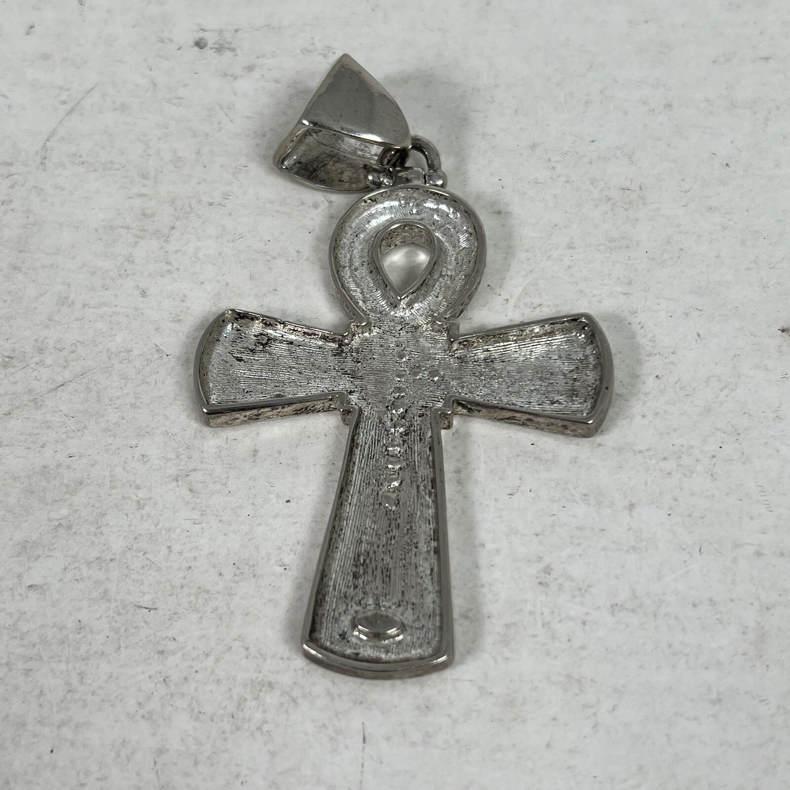 VTG 925 Sterling Silver Ankh Cross Pendant 1.3oz 4in SEE DESCRIPTION