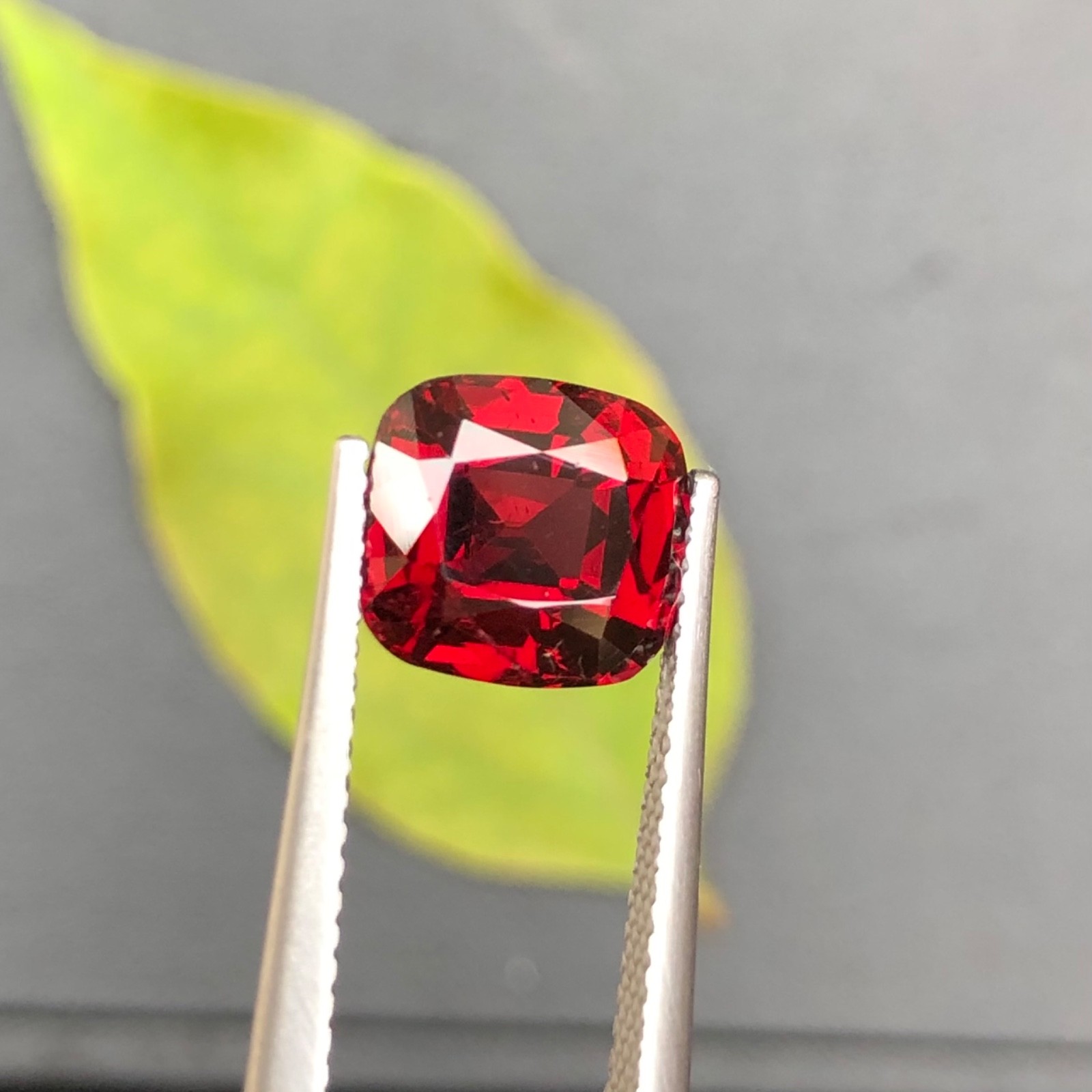 Natural 3.85 CT Red Rhodolite Garnet Cushion Cut Loose Gemstone from Africa