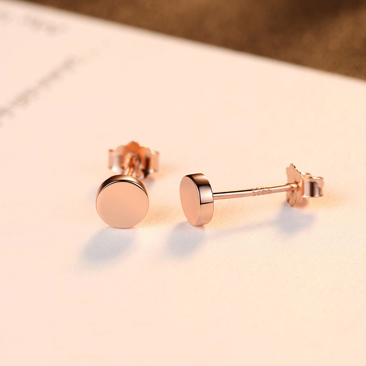 4mm Flat Round Circle Disc Solid 925 Sterling Silver Stud Earrings Gift PE44