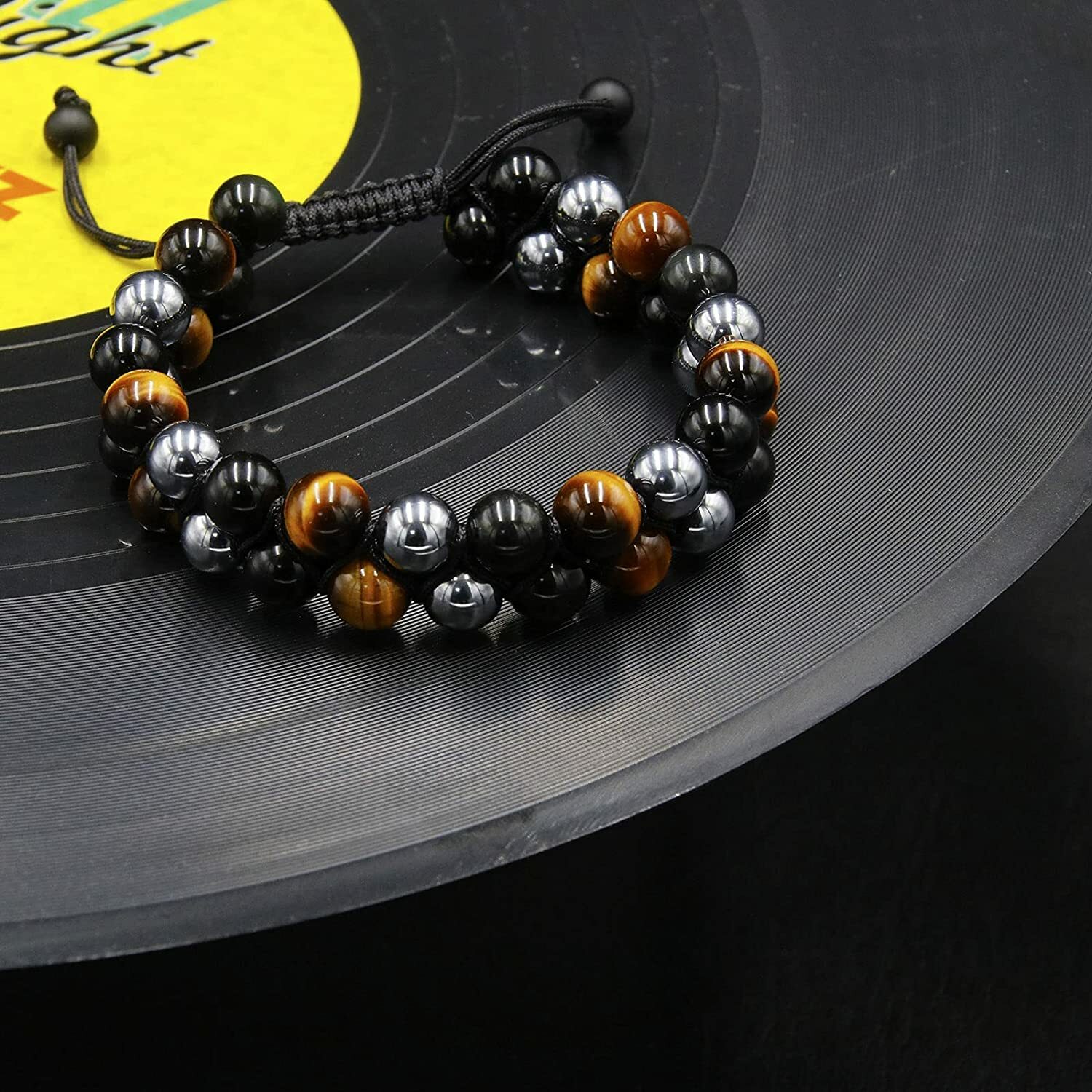 Natural Stone Bead Double Layer Braided Bracelet Bangles Healing Therapy Jewelry